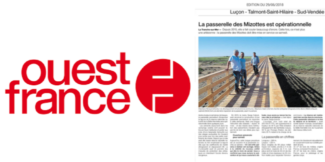 Passerelle des Mizottes – Article dans OUEST FRANCE – CHOGNOT Passerelle des Mizottes - Article dans OUEST FRANCE - CHOGNOT
