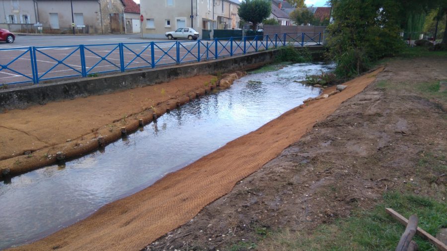 Banquettes minérales - Renaturation de rivière - Chognot