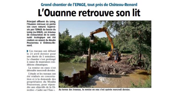 Chognot – L’ouanne retrouve son lit – reméandrage