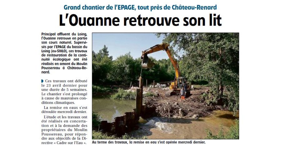Chognot – L’ouanne retrouve son lit – reméandrage